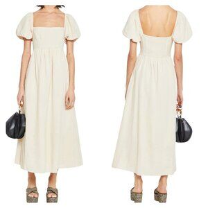 O.P.T. Zeoli Puff Sleeve Smocked Back Midi Dress XS NWT